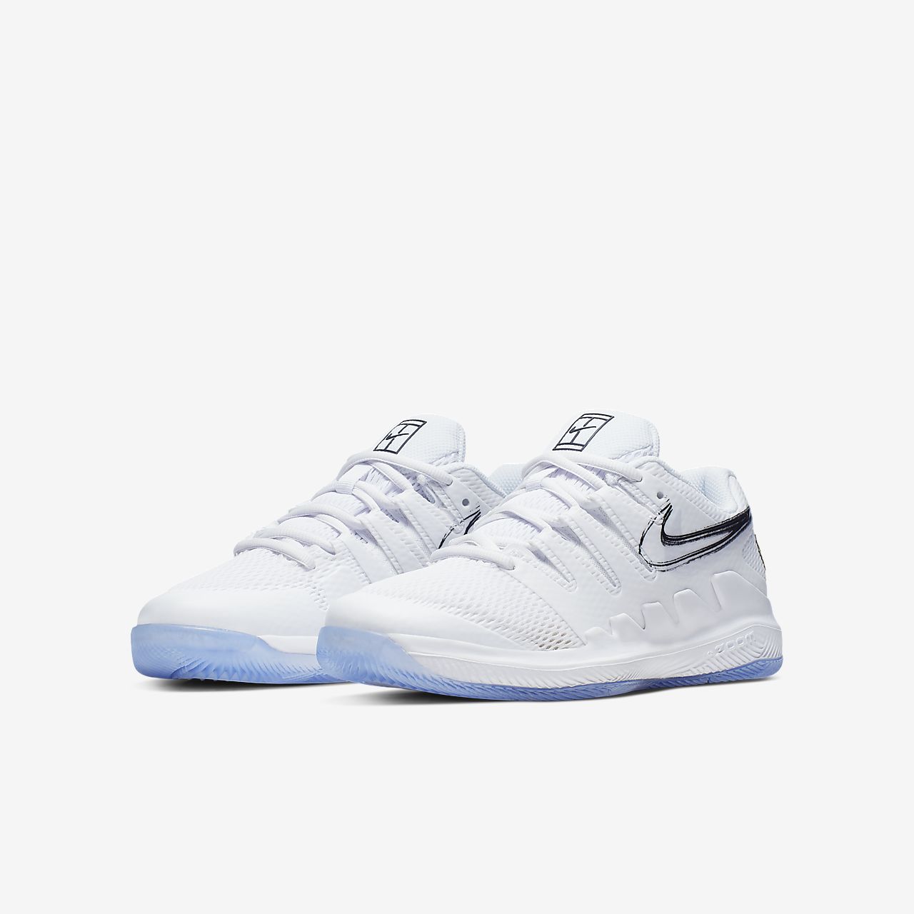 Nike Court Jr. Vapor X - Tennissko - Hvide/Sort | DK-72622